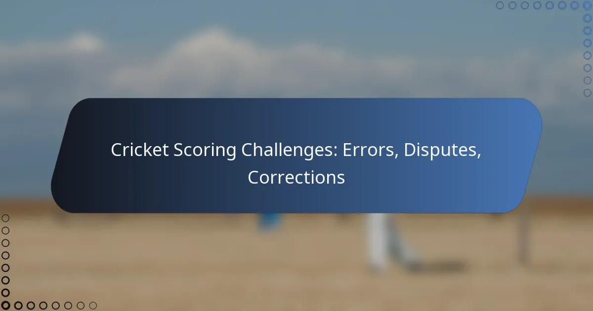 Cricket Scoring Challenges: Errors, Disputes, Corrections