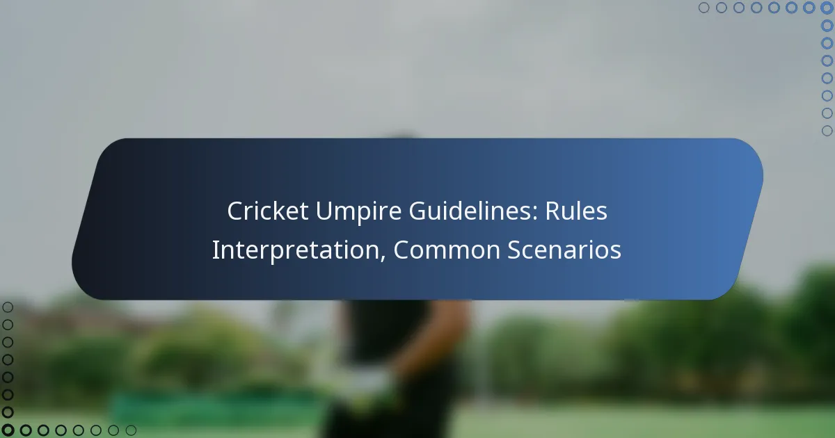 Cricket Umpire Guidelines: Rules Interpretation, Common Scenarios