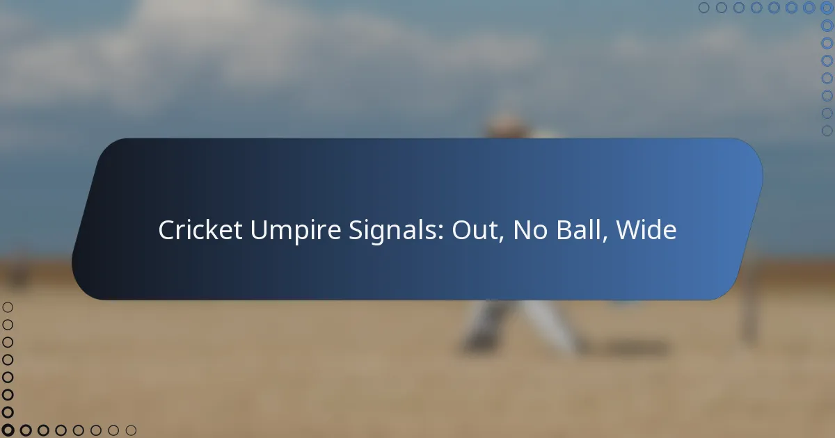 Cricket Umpire Signals: Out, No Ball, Wide