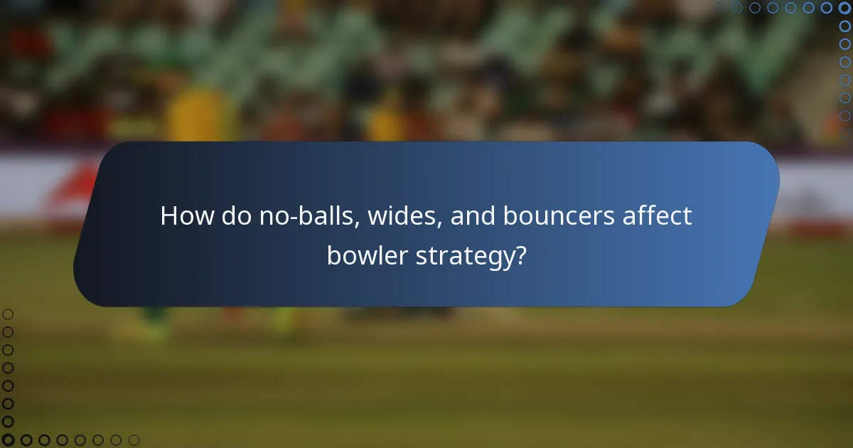 How do no-balls, wides, and bouncers affect bowler strategy?