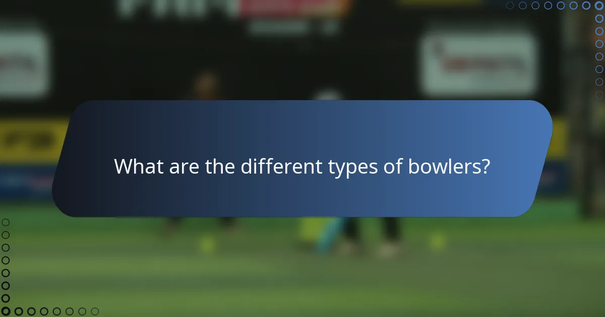 What are the different types of bowlers?