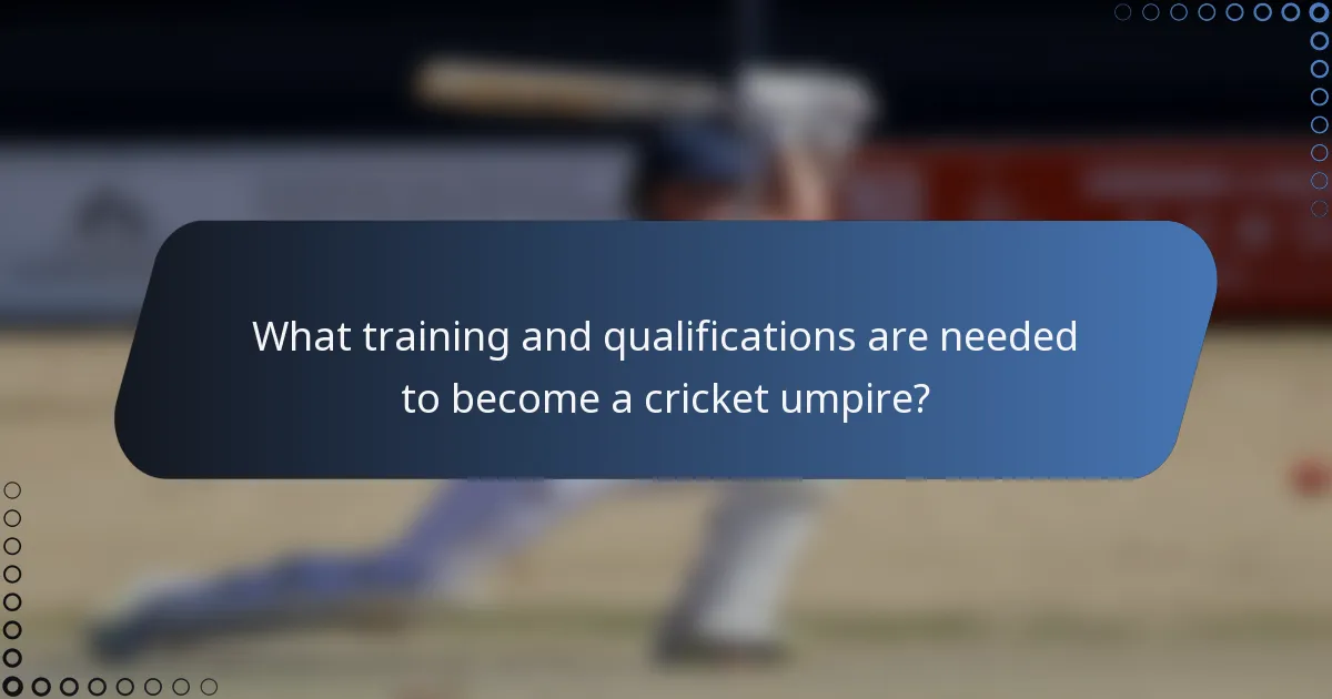 What training and qualifications are needed to become a cricket umpire?